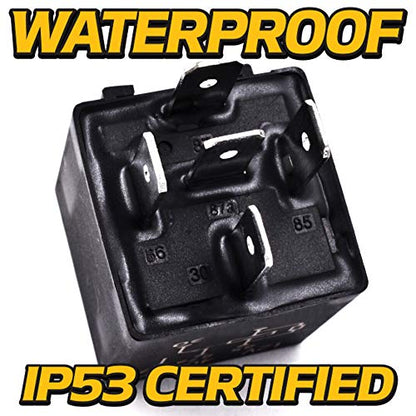 (2 unidades) relé impermeable con interruptor HD con actualización LED, sustituye a John Deere RE68327 310E 410D 500 710D 335 435C 437D 660D 2755 9120 9230 9330 9410 9430 9460 9510 9530 9560 9630 Grasa dieléctrica incluida