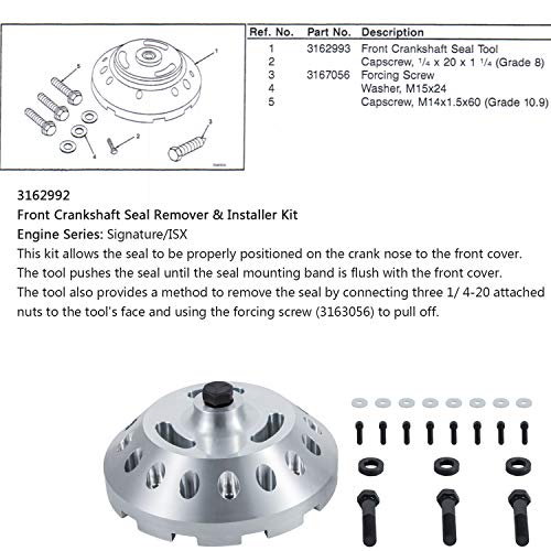 3162992 Herramienta de extracción e instalación de sello del cigüeñal delantero para Cummins Diesel ISX y QSX alternativa a OEM 3162992