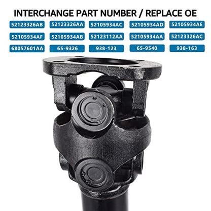 938-163 52123326AB Conjunto de eje de transmisión delantero compatible con Dodge Ram 2500 3500 DIESEL 2003-2013 reemplaza original OEM # 52123112AA