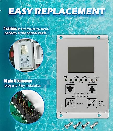 R0467400 - Placa de interfaz de usuario de Zodiac Aquapure, Jandy Purelink, Nature2 Fusion para centro de purificación de agua del zodiaco R0467400 PCB Touchpad con 4 tornillos