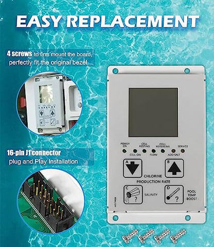 R0467400 - Placa de interfaz de usuario de Zodiac Aquapure, Jandy Purelink, Nature2 Fusion para centro de purificación de agua del zodiaco R0467400 PCB Touchpad con 4 tornillos