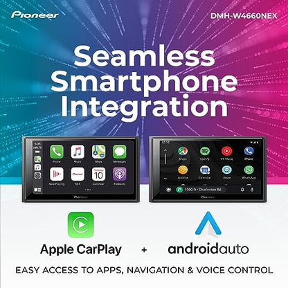 Pioneer DMH-W4660NEX 6.8" - Amazon Alexa integrado, Android Auto, Apple CarPlay, Bluetooth - Receptor multimedia digital multimedia, negro