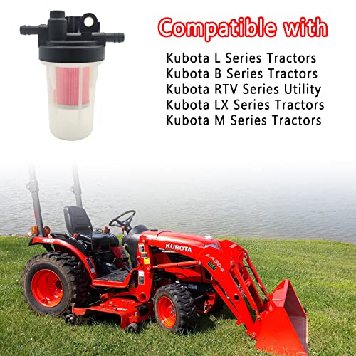 6A320-58862 - Conjunto de filtro de combustible (rojo) compatible con Kubota B2320 B2410 L2800 L3400 LX2610HSD M5640SU RTV-X1100CR RTV-X900G RTV900W sustituye a 6A320-586 0 6A33 20-59912 (juego de 2)