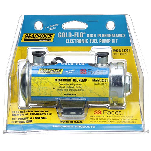 Seachoice Gold-Flo Kit de bomba de combustible electrónica de alto rendimiento, elevación de 24 pulgadas, 5.5-4 PSI, 34 GPH