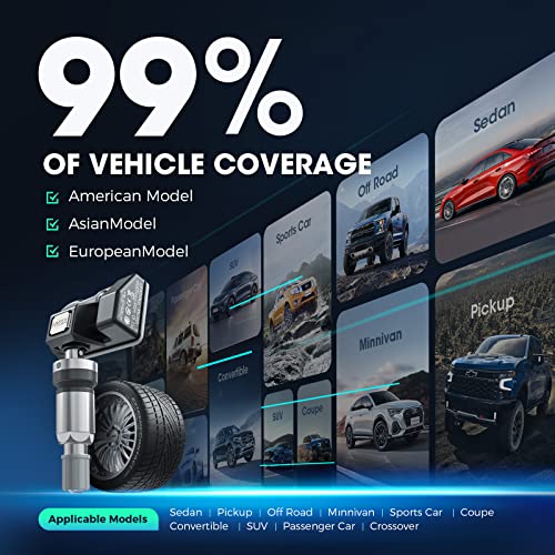 Autel Sensor TPMS, sensor MX-2 en 1 (315 MHz + 433 MHz) para el 99% de los automóviles, programación inalámbrica 100% clonable, igual que los sensores OE, duración de la batería de 6 años (válvula de metal a presión, 8 piezas)