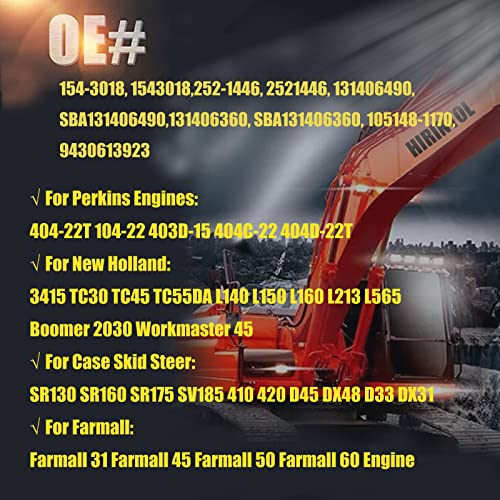 Juego de 4 inyectores de combustible 131406490 para Perkins 404-22T 104-22 403D-15 404C-22 404D-22T New Holland Case