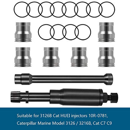 Herramienta de instalación de extracción de tazas de inyector C7 con kit de piezas para Caterpillar Cat 3126B C7 C9 con inyectores estilo HUEI