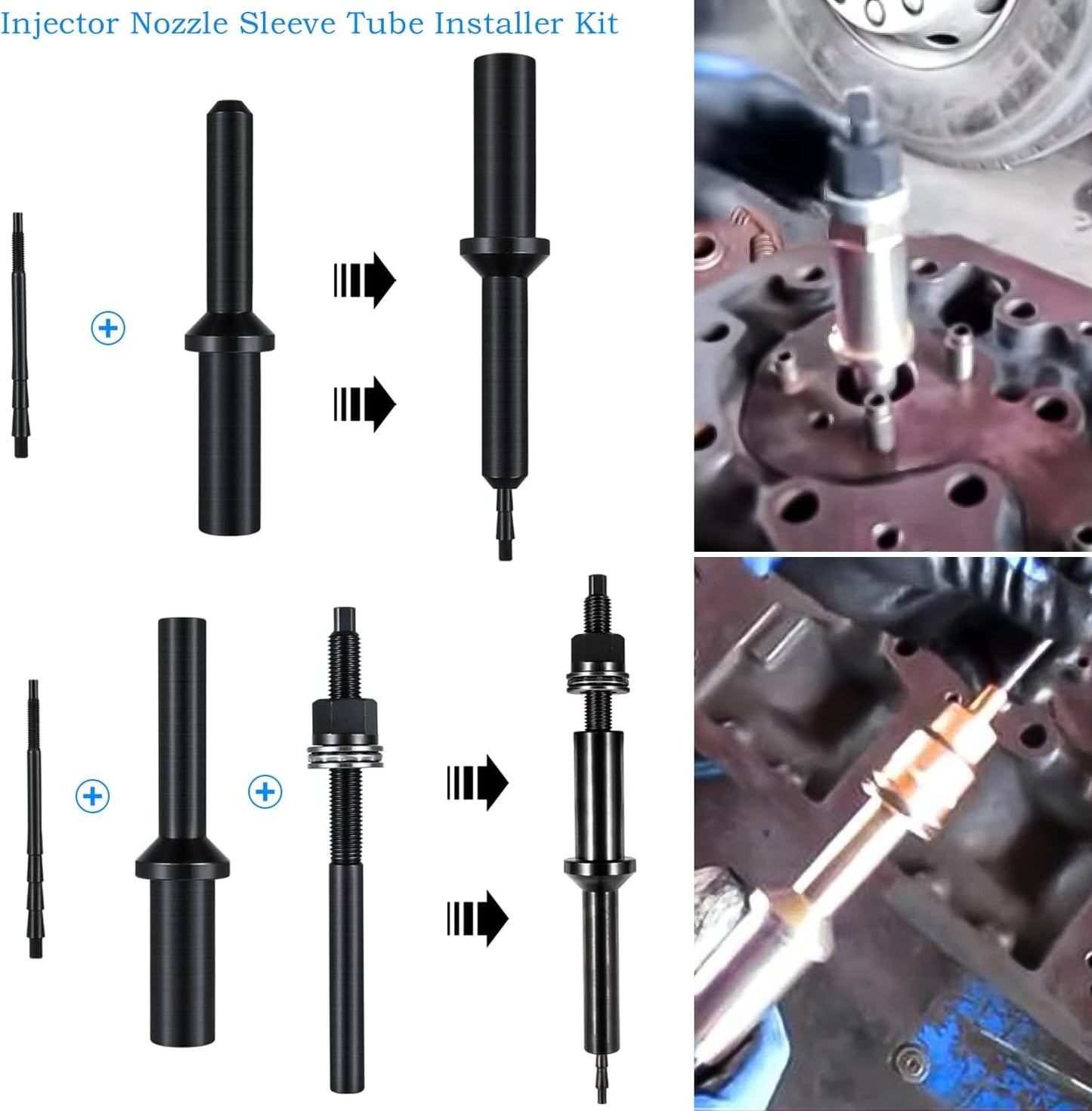 88800387 Juego de herramientas de instalación de tubo de boquilla para inyector Volvo D11 D13 D16 FM12 y Mack Truck MP7 MP8 MP10 Motor Alternativa al OEM 88800387, 88800196, 9986174