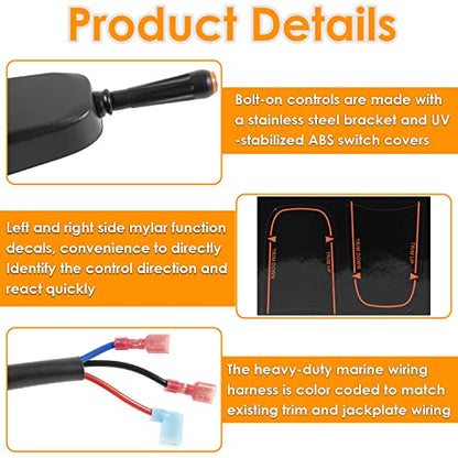 Interruptor de ajuste estilo intermitente individual – Control de moldura del motor/placa de gato interruptor único para dirección hidráulica, cable e inclinación, reemplazo PT1000-1P, PT000-2P