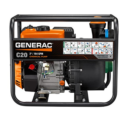 Generac Bomba de agua química C20 de 2 pulgadas, solución duradera, potente y fácil de usar para diversas necesidades de bombeo