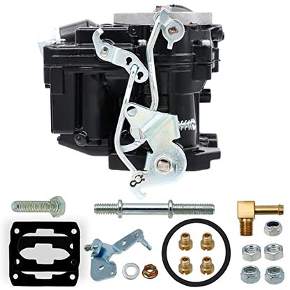 Carburador marino para carburador Mercruiser de 2 barriles para Rochester Mercarb 3.0L 4.3L 2.5L 4CYL 5.0L 5.7L motor con chorros y junta con estrangulador eléctrico y eslabón largo OEM #3310-864940A01