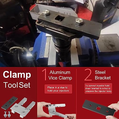 Kit de reconstrucción de inyector Powerstroke de 7,3 L 1833564C92 inyector Tune Up Shim Kit con junta tórica abrazadera de vice y herramientas especiales y resortes para inyectores Powerstroke HEUI de 7,3 L