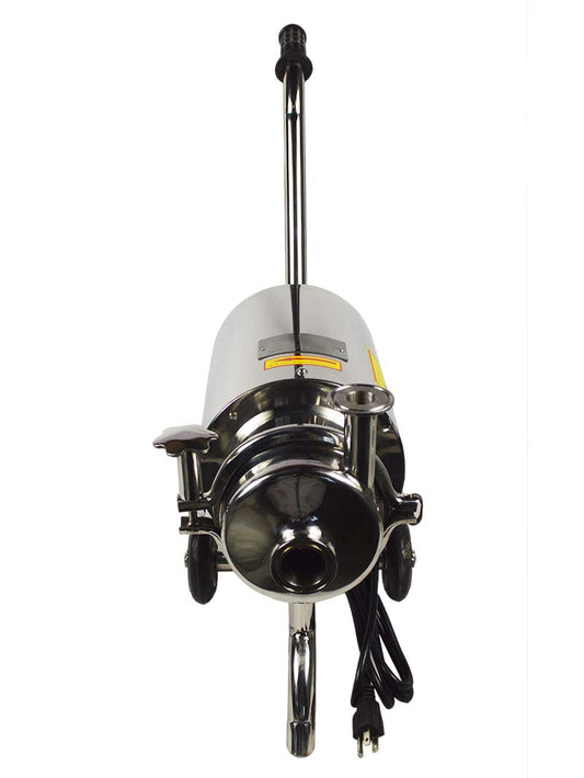 HayWHNKN Bomba centrífuga para bebidas sanitarias, bomba de vino portátil de 13 galones/h 304 de acero inoxidable de grado alimenticio 110 V 0,75 kw (con rueda no giratoria)