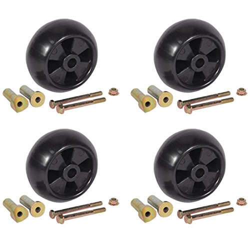 (4) Ruedas de cubierta con kits de hardware para John Deere 37 y 757 ZTrak con cubierta de 60 pulgadas