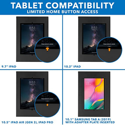 Soporte de Suelo para quiosco antirrobo para Tableta Compatible con iPad y Samsung | Soporte para Check-in Seguro y Ajustable en Altura | Diseño de atornillado Seguro o Independiente