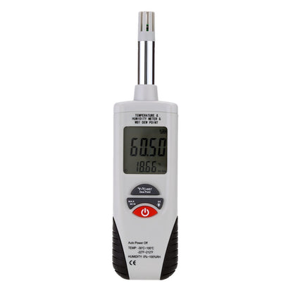 Mengshen Psicrómetro digital – Medidor de humedad de temperatura de retroiluminación portátil con punto de rocío y temperatura de bombilla húmeda – Batería incluida, M350