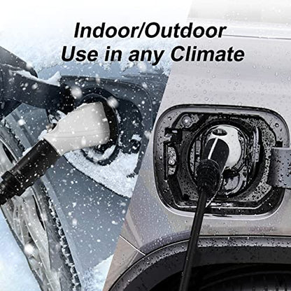 Cargador EV de Nivel 1-2 de Megear (100-240 V, 16 A) Estación de Carga de vehículos eléctricos domésticos EVSE portátil (NEMA6-20 con Adaptador para NEMA5-15)