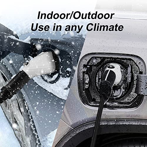 Cargador EV de Nivel 1-2 de Megear (100-240 V, 16 A) Estación de Carga de vehículos eléctricos domésticos EVSE portátil (NEMA6-20 con Adaptador para NEMA5-15)