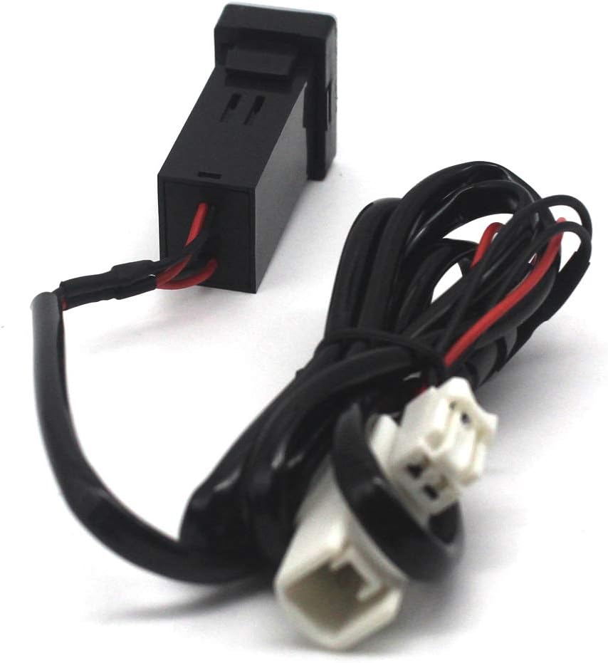 Toma de corriente USB dual para Toyota QC3.0, cargador de coche de carga rápida, adaptador USB para smartphone/iPad/PDA y más, salida máxima de 6.4 A (1.260 x 0.787 in)