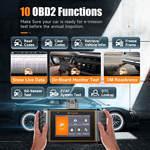 FOXWELL NT706 OBD2 - Escáner ABS SRS Airbag Scan herramienta - 2023 Elite Check Engine Code Reader Automotive Transmission Diagnostic Car Scanner para todos los coches [Actualización gratuita WiFi, monitor de batería]