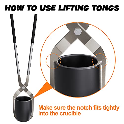 Nelyrho Kit de horno de fusión de propano de 44.1 lbs con dos pinzas de crisol, fundición de acero inoxidable completo, antorcha Klin de fundición de oro, plata, cobre, aluminio, reciclaje de metal a 2700 ℉