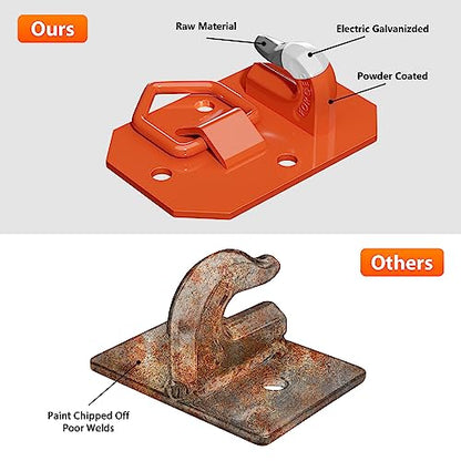 Paquete de 2 ganchos para cubo de tractor de 3/8 pulgadas con anillo en D, máximo 15,000 libras de acero forjado grado 70 para accesorios de cubo de tractor para Kubota, John Deere, Kiot, RV, UTV, camión, naranja