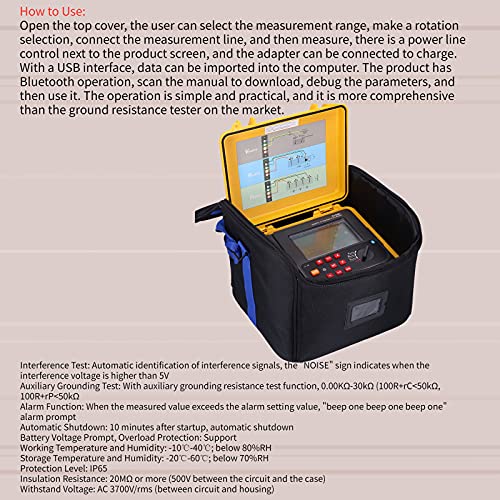 Probador de Resistividad de Suelo Eujgoov ETCR3100C, Medidor de Resistencia de Tierra Digital EE. UU. CA 100‑240 V