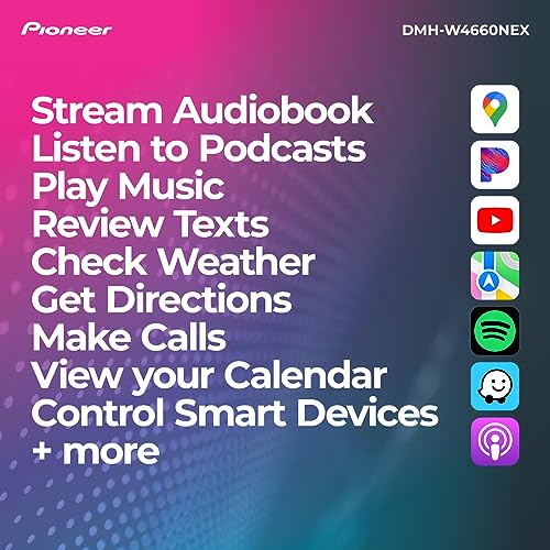Pioneer DMH-W4660NEX 6.8" - Amazon Alexa integrado, Android Auto, Apple CarPlay, Bluetooth - Receptor multimedia digital multimedia, negro