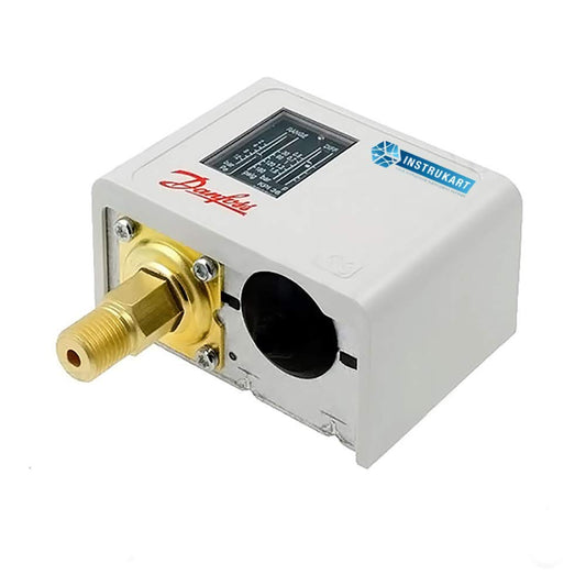 Interruptor de presión de caldera con SPDT (rango: -2.90 a 116 PSI) para líquidos, plantas gaseosas y de vapor, compresores e industria automotriz de Danfoss Modelo: KPI-35 (sin reductor, paquete de 1)