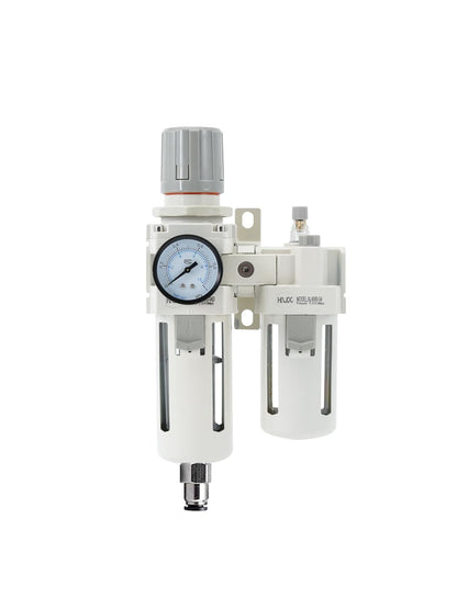 Regulador de filtro de aire comprimido NPT de 1/2 pulgada, lubricador combinado separador de trampa de agua/aceite, regulador de presión de filtro de aire, drenaje manual AC4010-04D (1/2 pulgada NPT, drenaje automático)