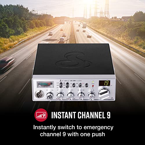 Cobra Radio CB profesional 29 LTD - Radio de emergencia fácil de operar, canal instantáneo 9, salida de 4 W, 40 canales completos, receptor ajustable y calibración SWR, acceso AM/FM de doble modo, negro