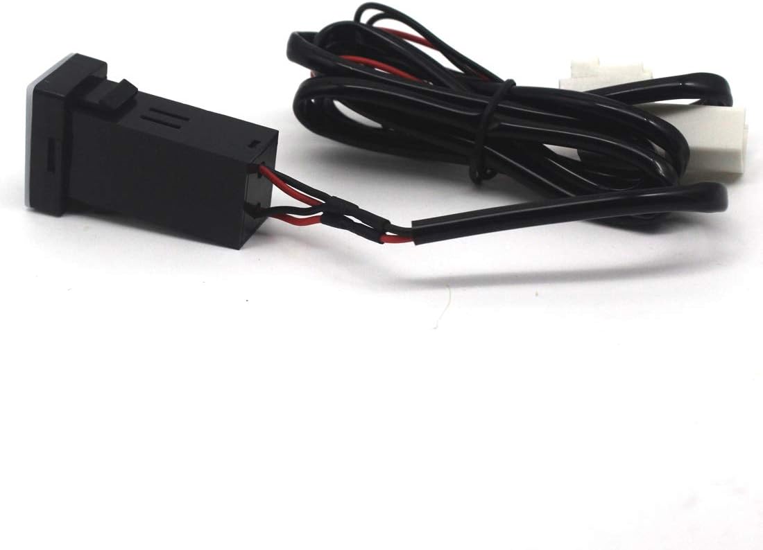 Toma de corriente USB dual para Toyota QC3.0, cargador de coche de carga rápida, adaptador USB para smartphone/iPad/PDA y más, salida máxima de 6.4 A (1.260 x 0.787 in)