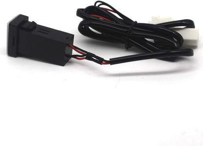 Toma de corriente USB dual para Toyota QC3.0, cargador de coche de carga rápida, adaptador USB para smartphone/iPad/PDA y más, salida máxima de 6.4 A (1.260 x 0.787 in)