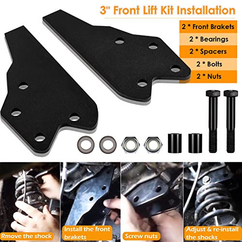 Kit de elevación delantera y trasera de 3 pulgadas para Polaris Ranger Fullsize 570/Fullsize 570 XP/XP 900/XP 900 CREW/XP 1000/XP 1000 CREW/1000 Diesel/1000 Diesel CREW UTV Kit de elevación completa