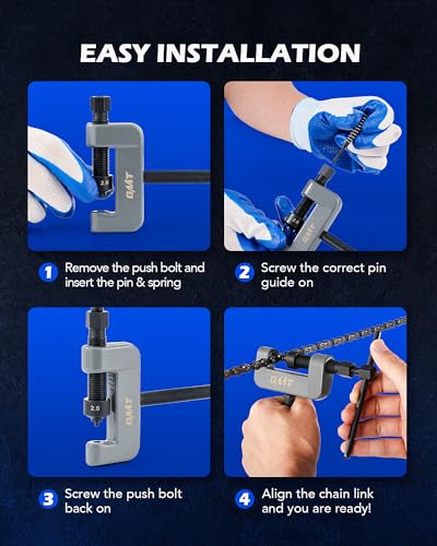 Orion Motor Tech Rompecadenas, kit de Herramientas de Freno de Cadena de 19 Piezas con Marco en C, 3 Yunques, 5 Puntas de Rotura, Herramienta de Cadena para Bicicleta, Motocicleta CBSA001RD