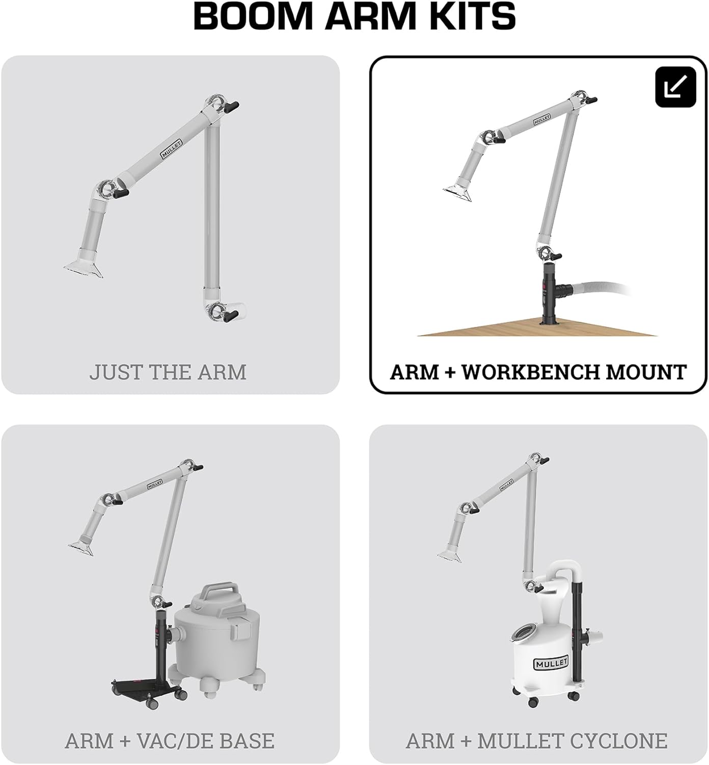 Mullet ThirdHand - Brazo de recogida de polvo (brazo de pluma + ciclón)