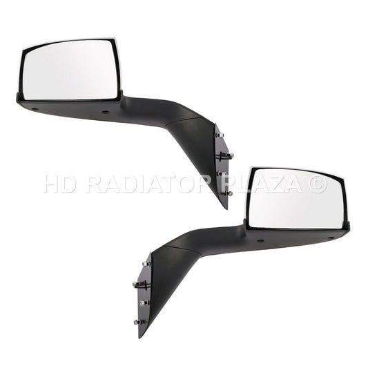 Chrome Hood Mirror Pair Set of 2 Left+Right For 15 16 17 Volvo VNL VNM VNX L+R