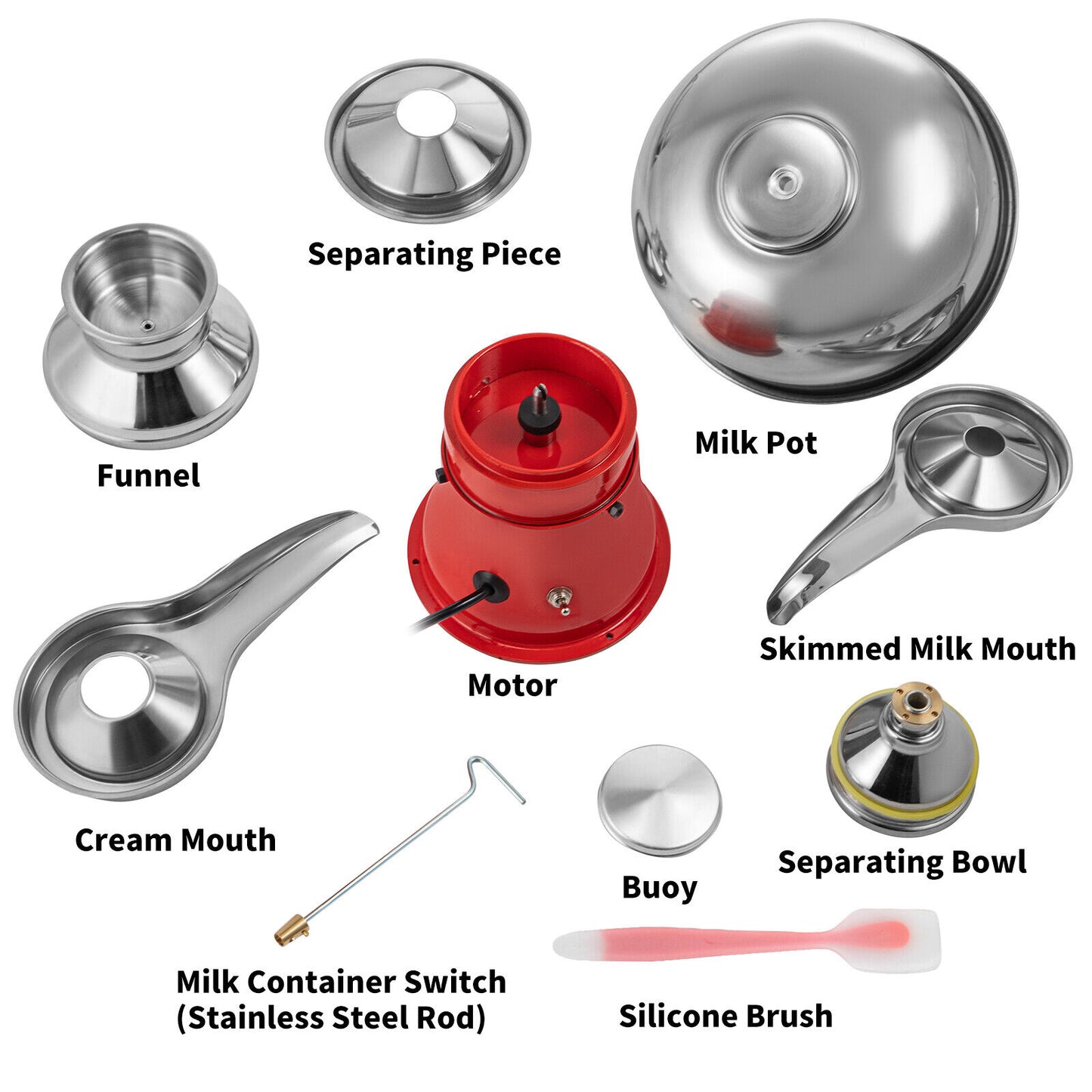 VEVOR 110-240V Electric Fresh Milk Cream Separator Centrifuge Separator 100L/H