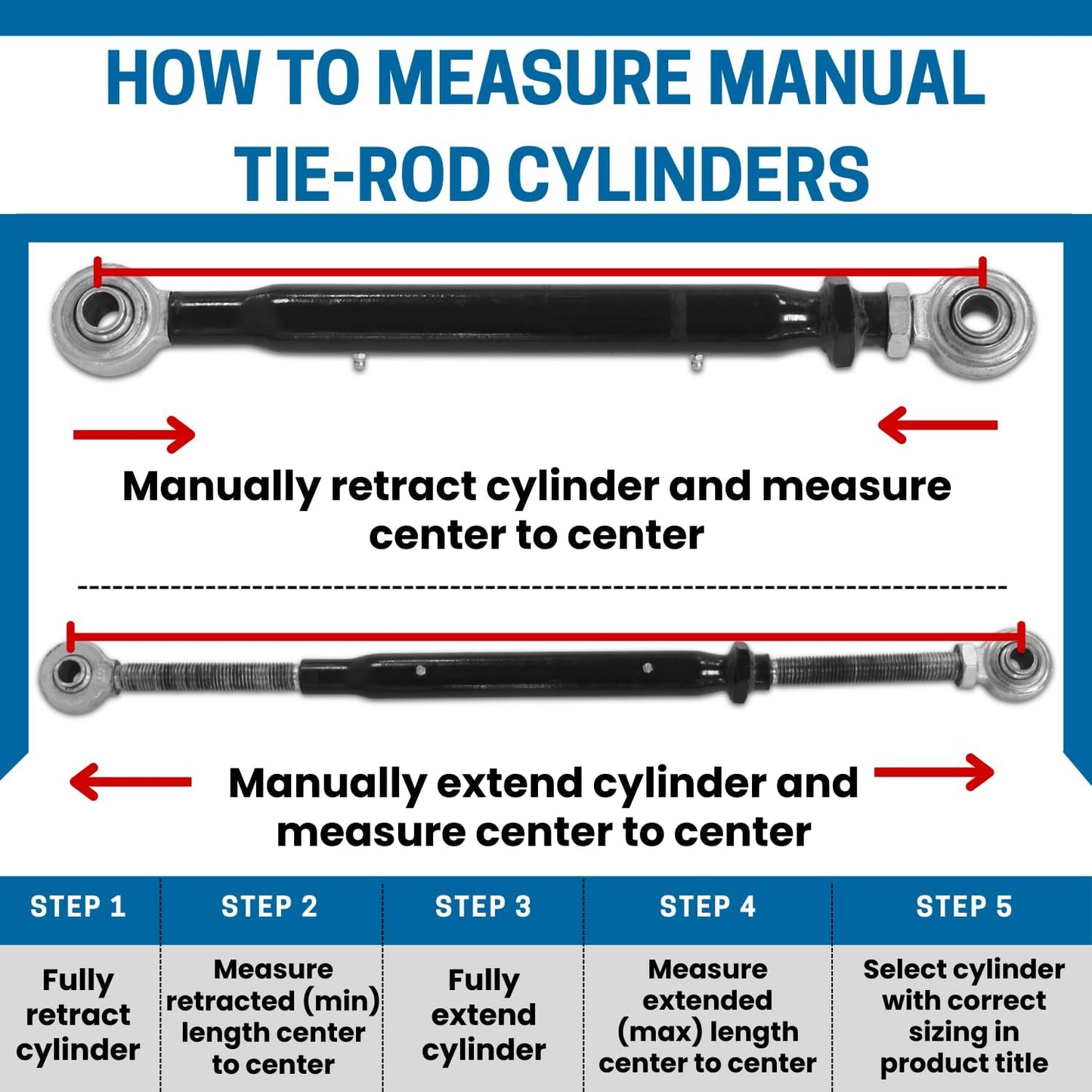 Enlace lateral, Cilindro de categoría 1 (18″ Min – 24″ Max)