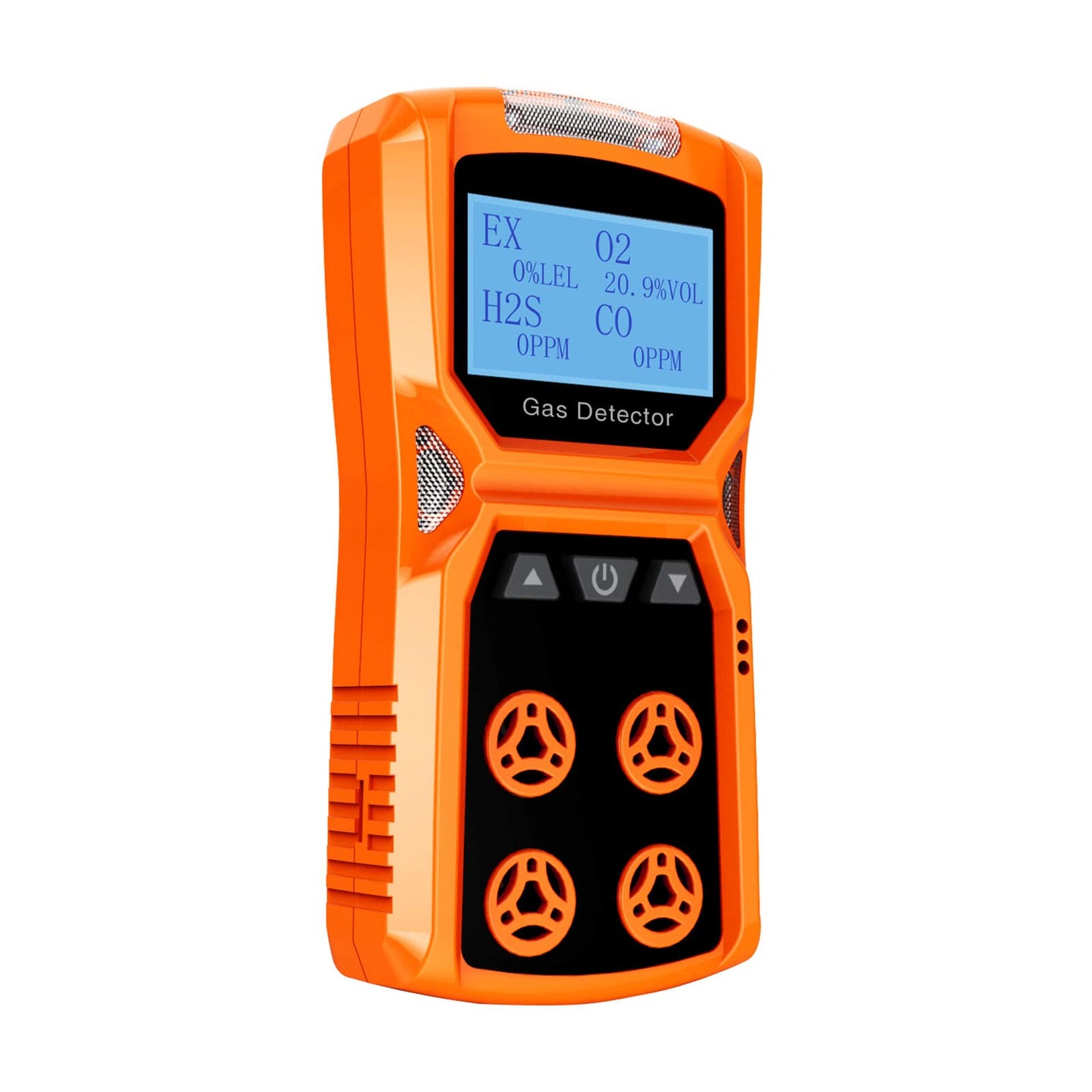 CHNADKS 4 - Detector de gas, monitor de gas H2S, O2, CO y LEL, indicador múltiple con vibración, audible, Visual 4, monitor de gas, alarma personal recargable con pantalla LCD