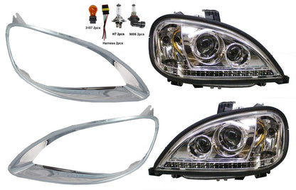 Faro con LED y biseles lado del conductor y pasajero (Compatible con: Freightliner Columbia)