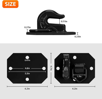 Paquete de 2 ganchos para cubo de tractor de 3/8 pulgadas con anillo en D, máximo 15,000 libras de acero forjado grado 70 para accesorios de cubo de tractor para Kubota, John Deere, Kiot, RV, UTV, camión, naranja