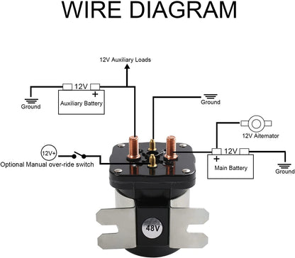 Solenoide de 36 V 4 terminales 20468G1 36 V Solenoide Interruptor de relé de repuesto para EZGO/Cushman/Textron Club Car DS Columbia Yamaha Electric para 1989 en adelante. Reemplaza 114-3611-020 586-117111 586-906