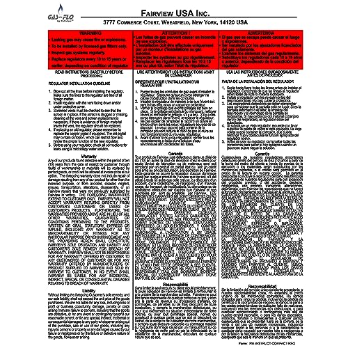 Fairview GR918C Regulador de propano compacto de primera etapa