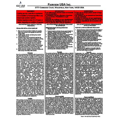 Fairview GR918C Regulador de propano compacto de primera etapa