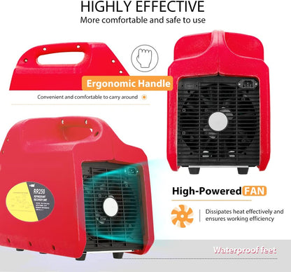 VIVOHOME Máquina de recuperación de refrigerante portátil de 110-120 V CA 60 Hz 3/4 HP de un solo cilindro