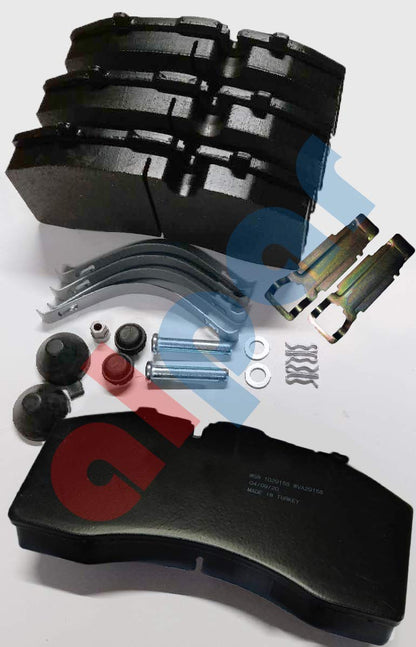 Pastillas de freno de disco de aire para Bendix ADB22X, sustituye a K070796, D1369, 802078, 4 pastillas de freno y kit completo de hardware