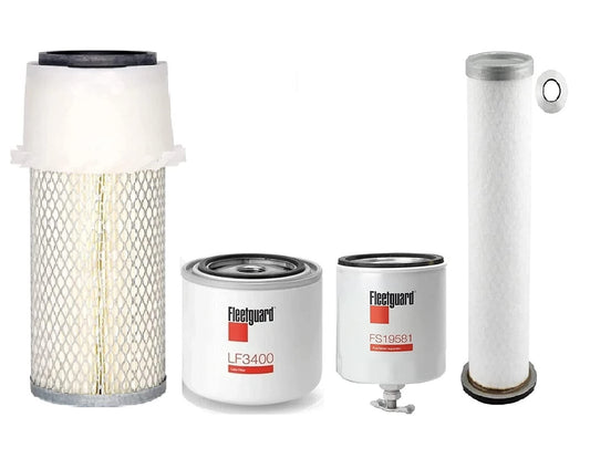 Bobcat S130 S150 S160 S175 S185 S205 W/Kubota V2203 Eng, kit de filtros All Fleetguard (AF437K, AF1966, LF3400, FS19581), sustituye a Bobcat (6598492, 6598362, 6675517, 6667352)