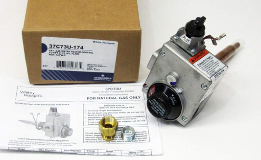 White Rodgers 37 C73u-174 Gas Calentador de agua CTL, sólo para el gas Nat, 1/5,1 cm n.p.t. Inlet, 1/5,1 cm Inv Flare Outlet (sustituye a 36 C73u-652)