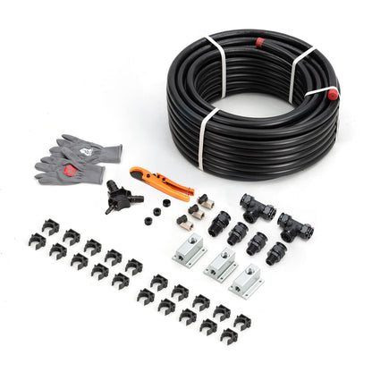 Sistema de tubería de aire comprimido a prueba de fugas, fácil de instalar, 3/4" x 100 pies, kit de instalación de compresor de aire de aluminio HDPE para tienda manguera de compresor de aire negra 200PSI ASTM F1282